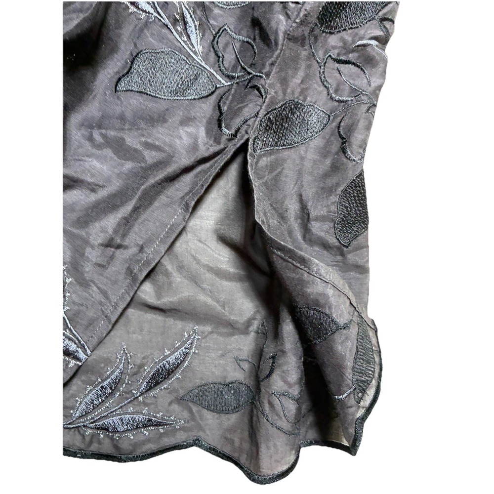 Coldwater Creek Tunic‎ Women's 1X Black Floral Embroidered Sheer Silk Blend NEW - Picture 5 of 11